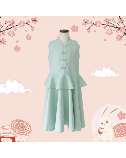 Quina Qipao Dress Mint Kids Size 2-4 years