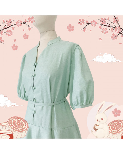 Weili Qipao Dress Mint Adult